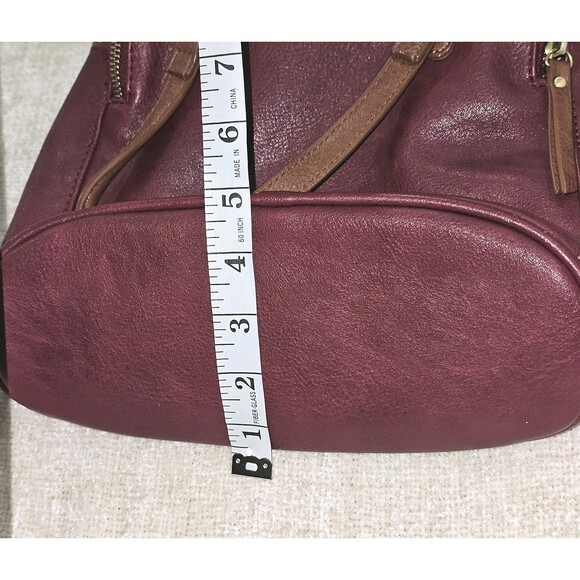 Modcloth Faux Leather Burgundy & Tan  Shoulder Handbag Crossbody Purse - Picture 14 of 14